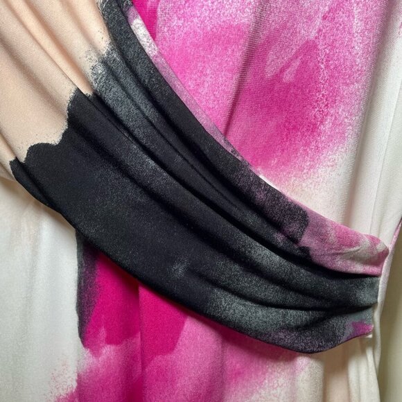 DKNY Pink and Black Sleeveless Wrap Blouse sz L - Picture 3 of 5